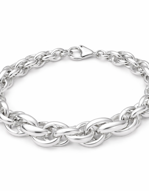 Load image into Gallery viewer, 925 Sterling Silver “Luxe Interlock Chain” Link Bracelet – Bold Chain
