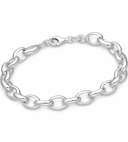 925 Sterling Silver “City Link Chain” Bracelet – Bold High Polish Links
