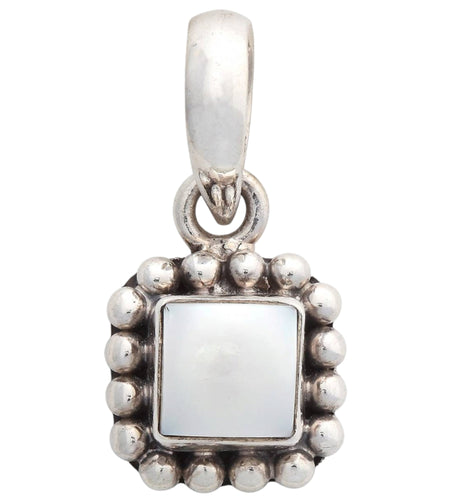 Pre-Owned Silpada Freshwater Pearl Button Frame Pendant Sterling Silver – S1211