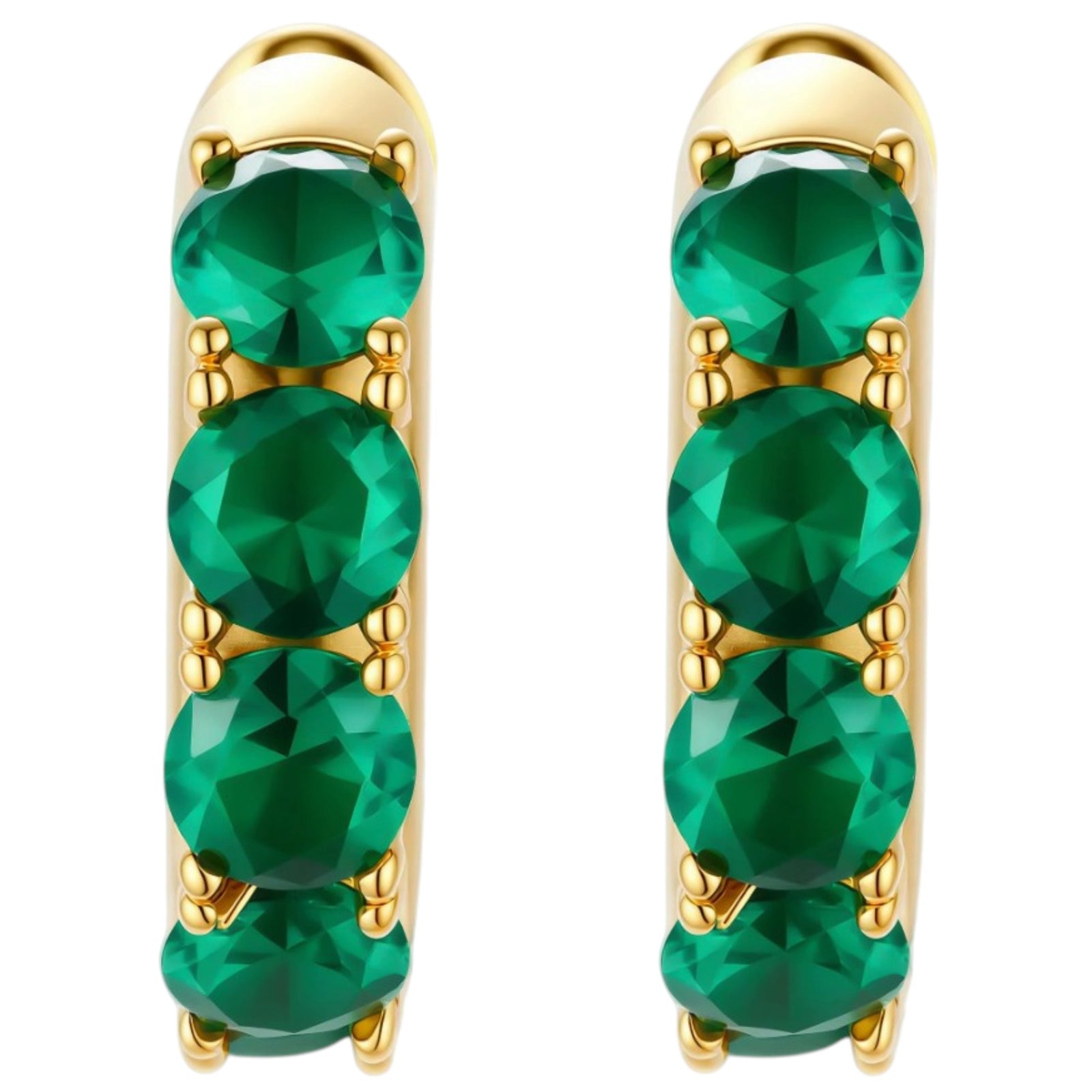 Simply Savvy Emerald Huggie Hoops