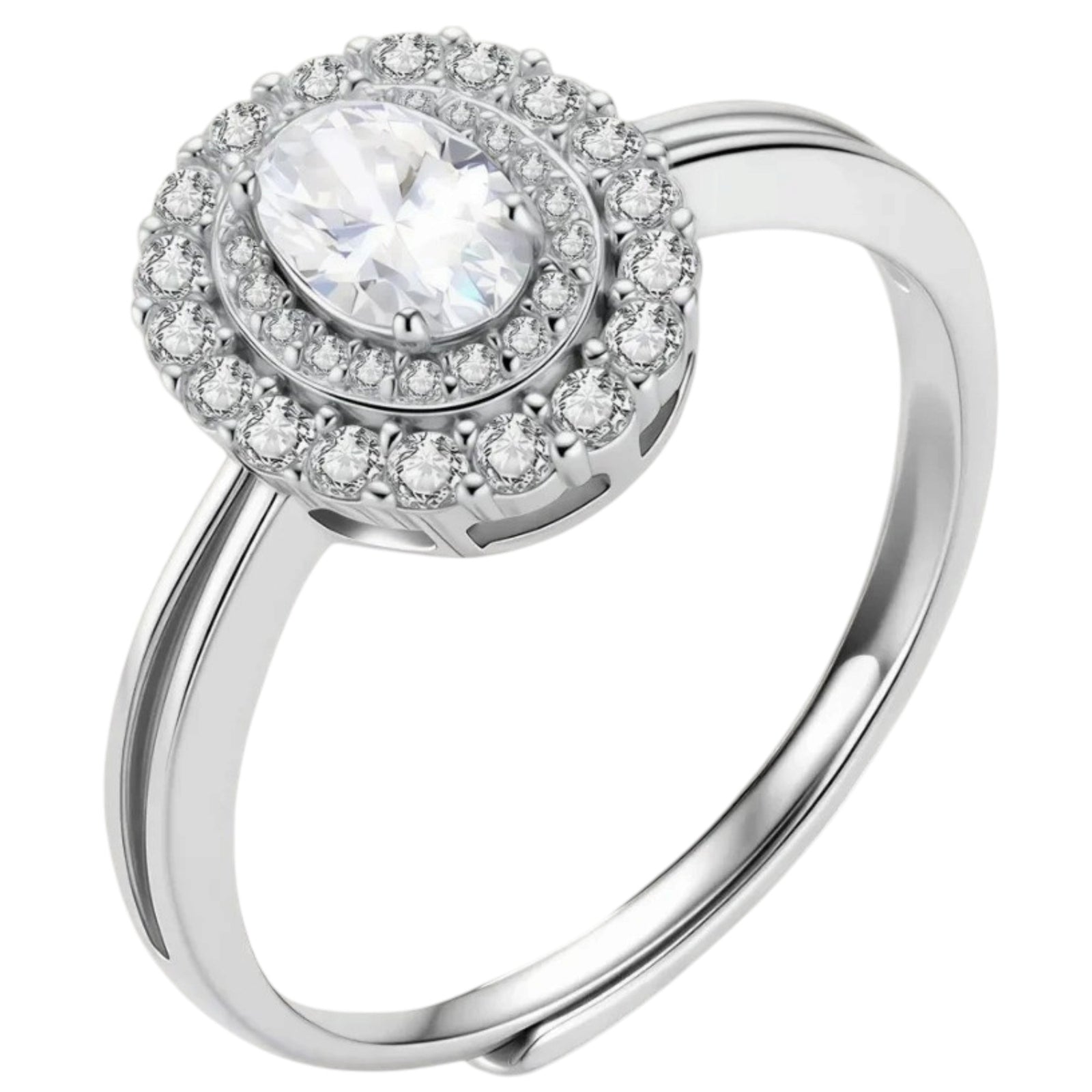 Simply Savvy Double Halo Promise Moissanite Ring