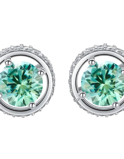 Load image into Gallery viewer, Simply Savvy Emerald Spark Halo Studs
