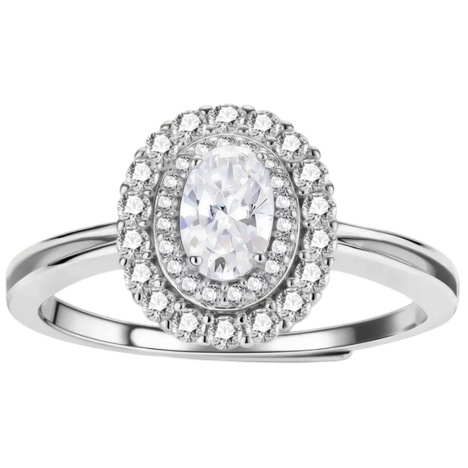 Simply Savvy Double Halo Promise Moissanite Ring