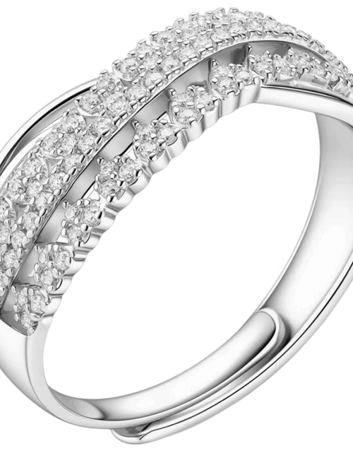Load image into Gallery viewer, Moissanite Infinity Crossover Ring in 925 Sterling Silver
