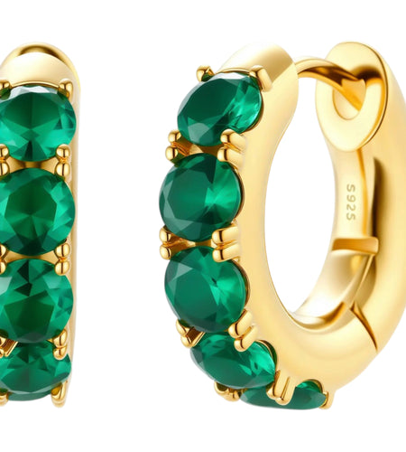 Simply Savvy Emerald Huggie Hoops
