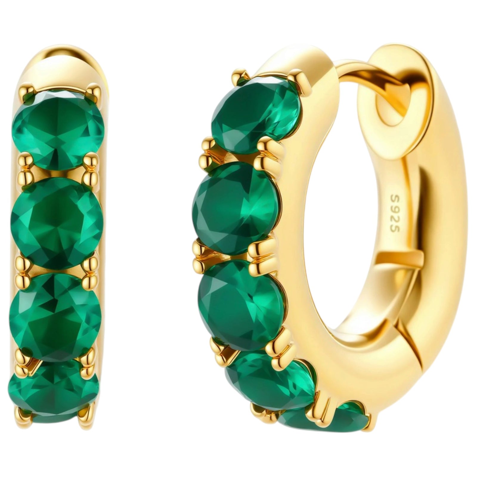 Simply Savvy Emerald Huggie Hoops