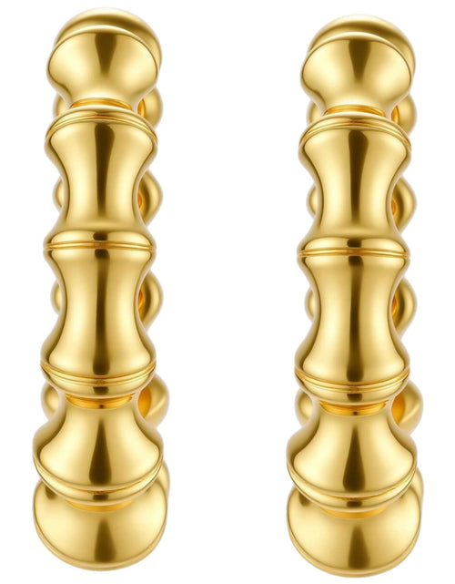 Load image into Gallery viewer, Simply Savvy Bamboo Segment Hoops
