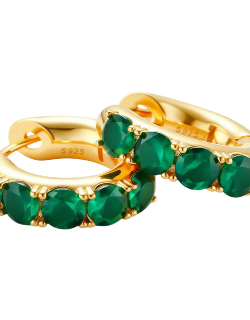Load image into Gallery viewer, Simply Savvy Emerald Huggie Hoops
