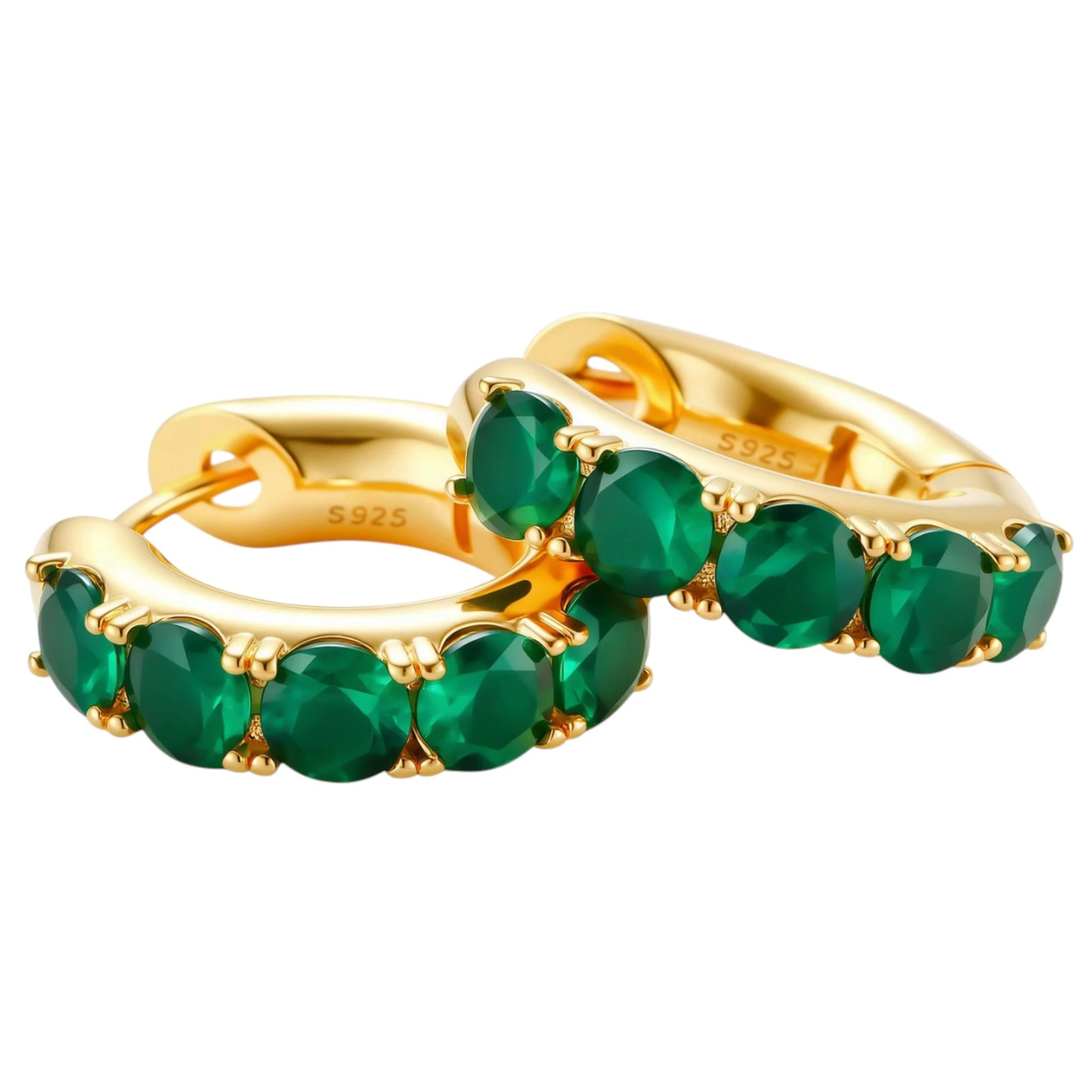 Simply Savvy Emerald Huggie Hoops