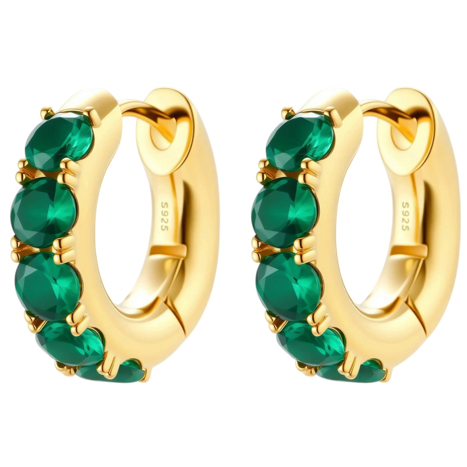 Simply Savvy Emerald Huggie Hoops