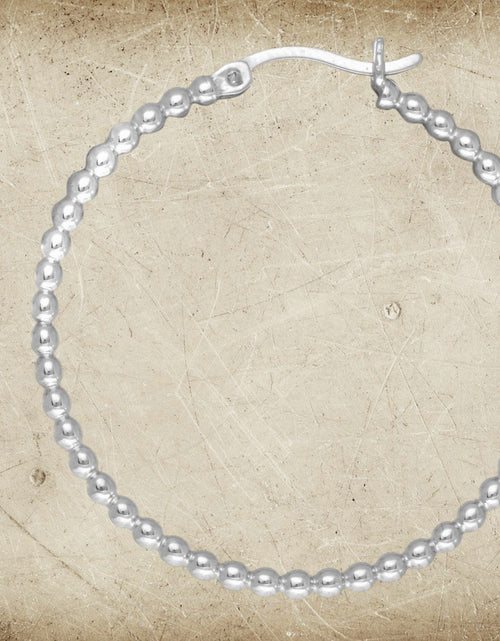 Load image into Gallery viewer, Sterling Silver Beaded Hoop Earrings
