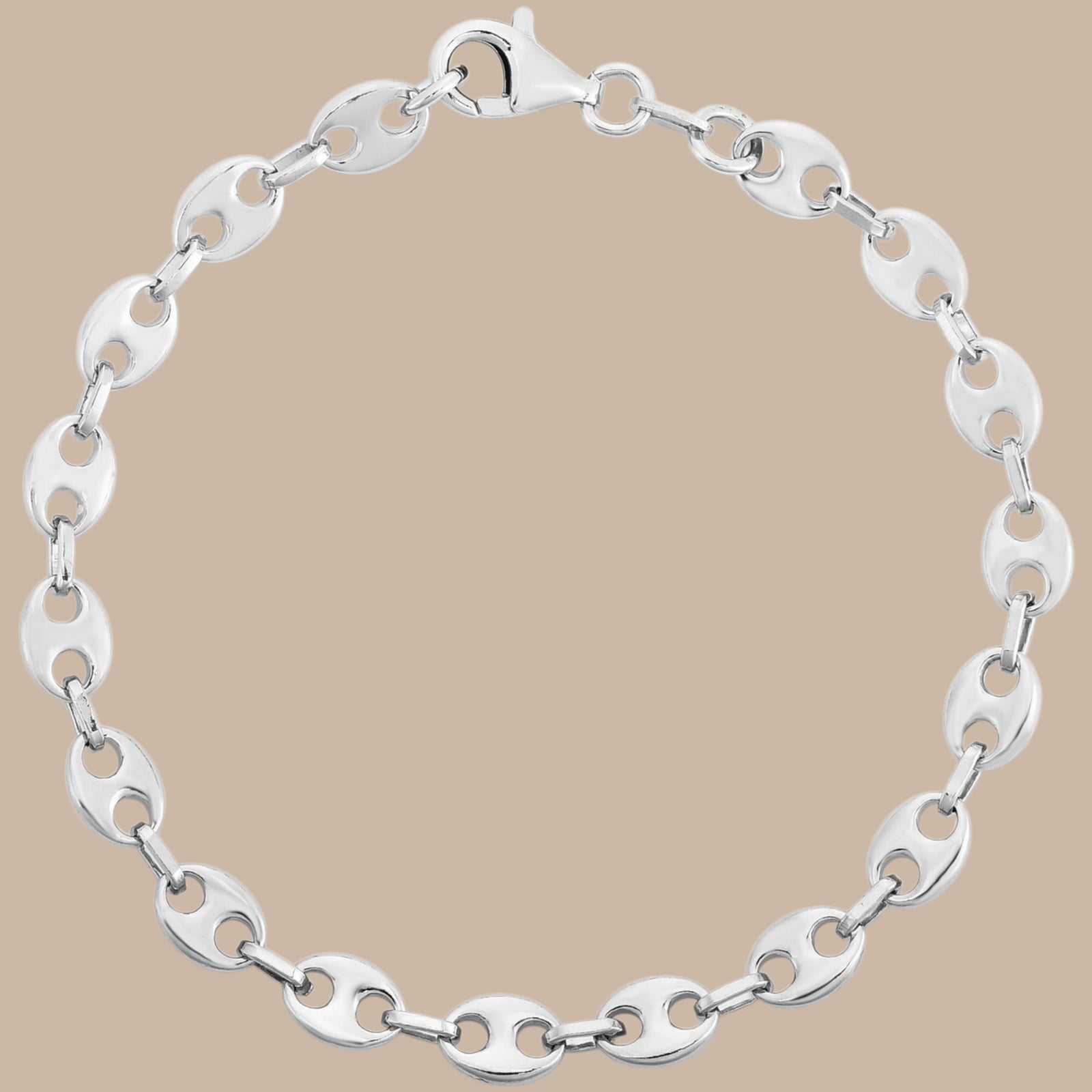 Sterling Silver Puffed Mariner Bracelet