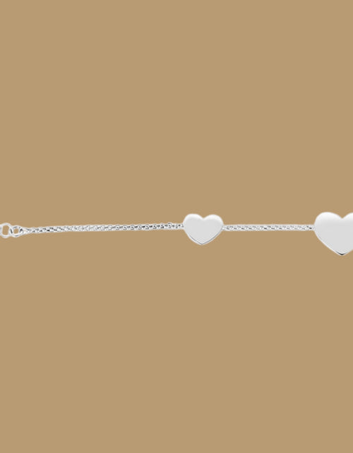Load image into Gallery viewer, Sterling Silver Hearts Station Bracelet
