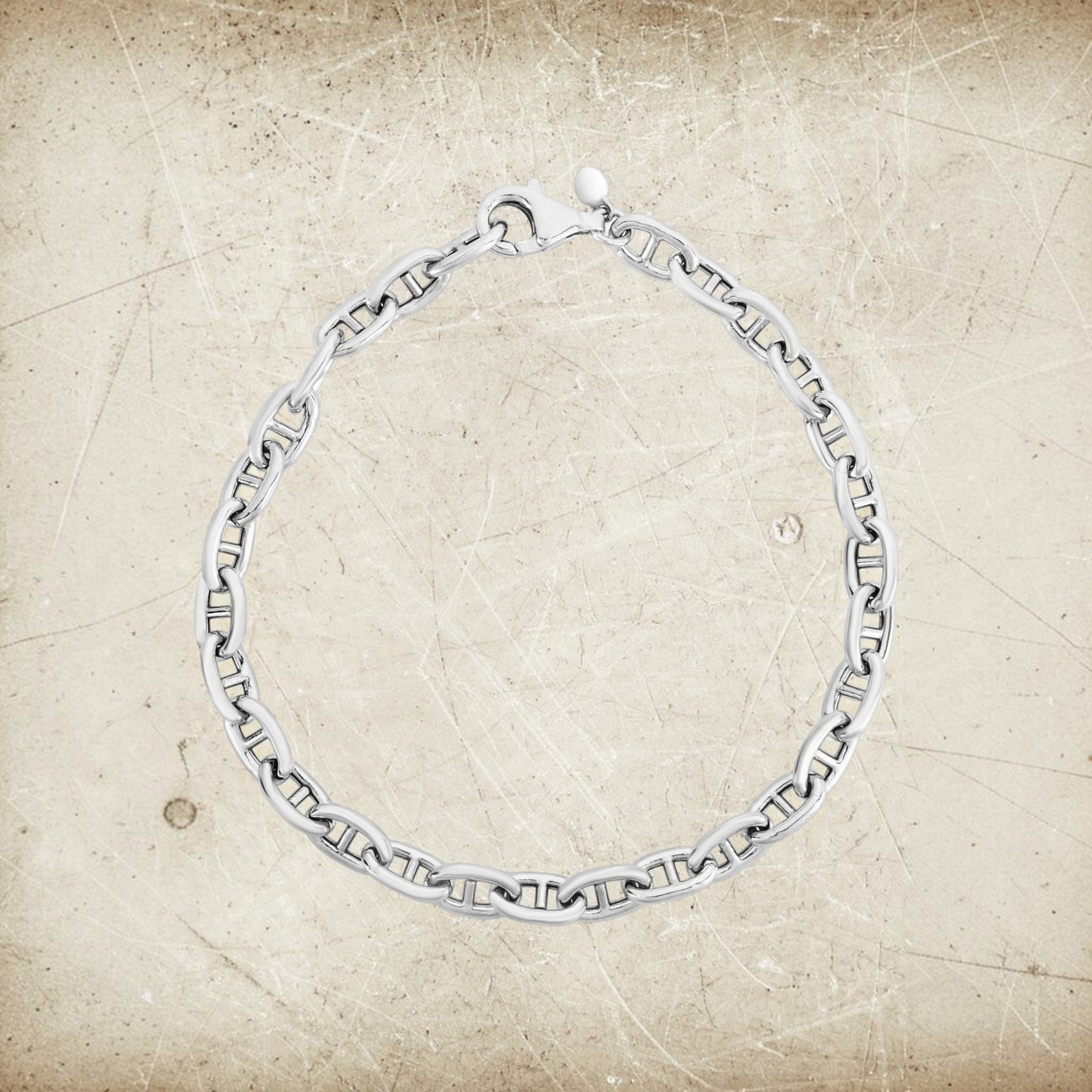 Sterling Silver Puffed Mariner Bracelet