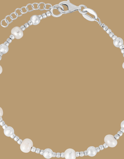 Load image into Gallery viewer, Sterling Silver Pearl and Bead Bracelet
