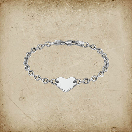 Sterling Silver Heart Station Bracelet