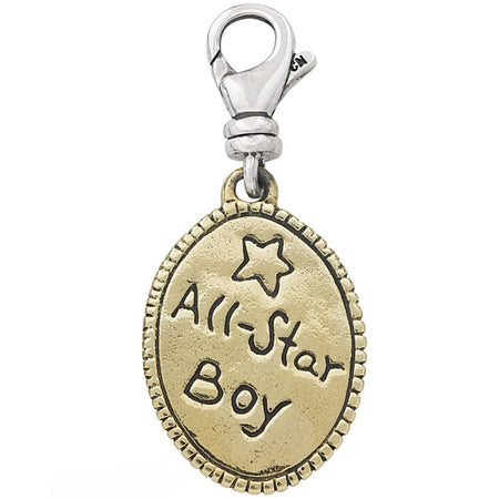 Pre-Owned Retired Silpada All-Star Boy Sterling Silver & Brass Charm Pendant