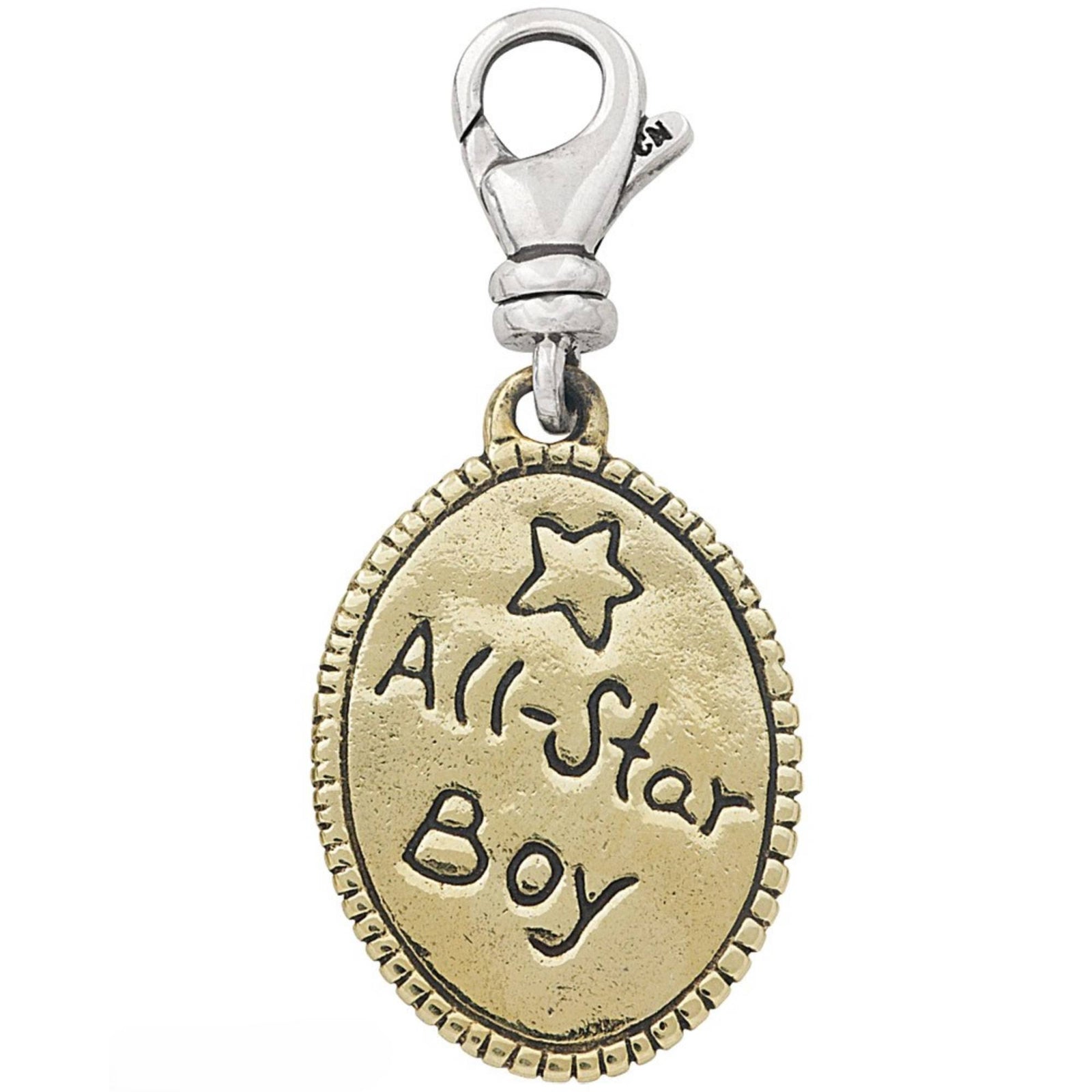 Pre-Owned Retired Silpada All-Star Boy Sterling Silver & Brass Charm Pendant