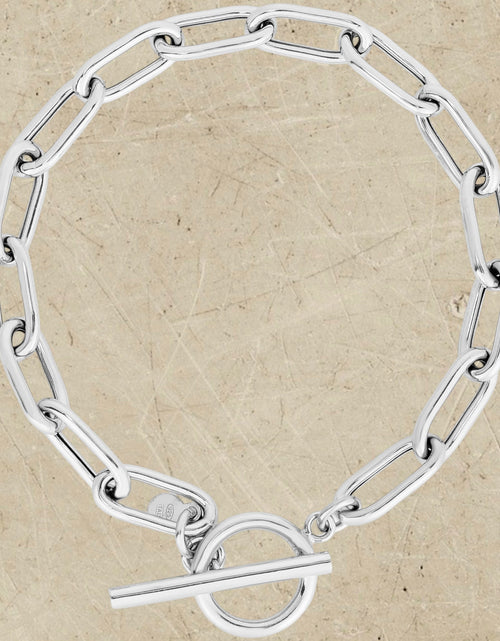Load image into Gallery viewer, Sterling Silver Paperclip Toggle Bracelet
