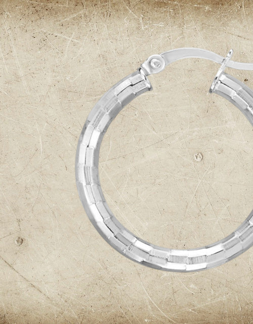 Load image into Gallery viewer, Sterling Silver Hammered Hoop Earrings
