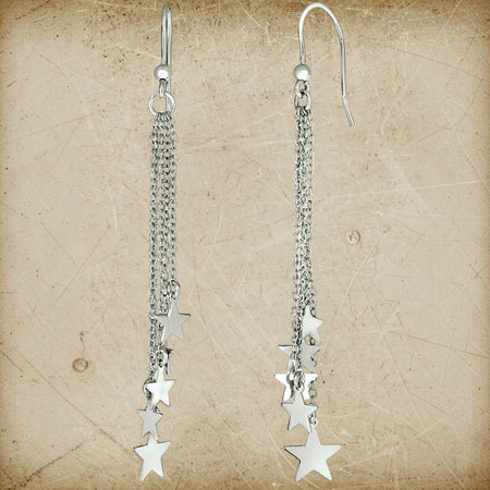 Sterling Silver Star Tassel Earrings