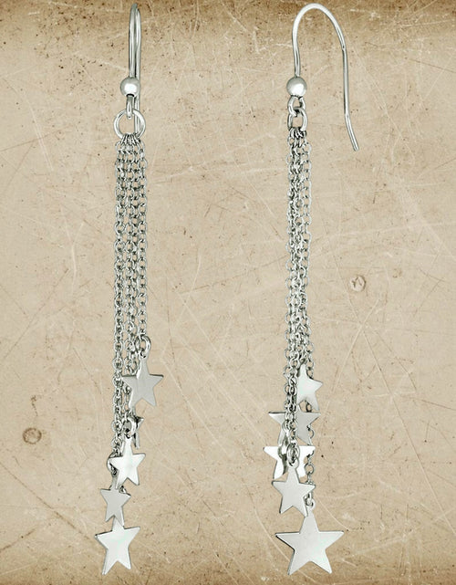 Load image into Gallery viewer, Sterling Silver Star Tassel Earrings
