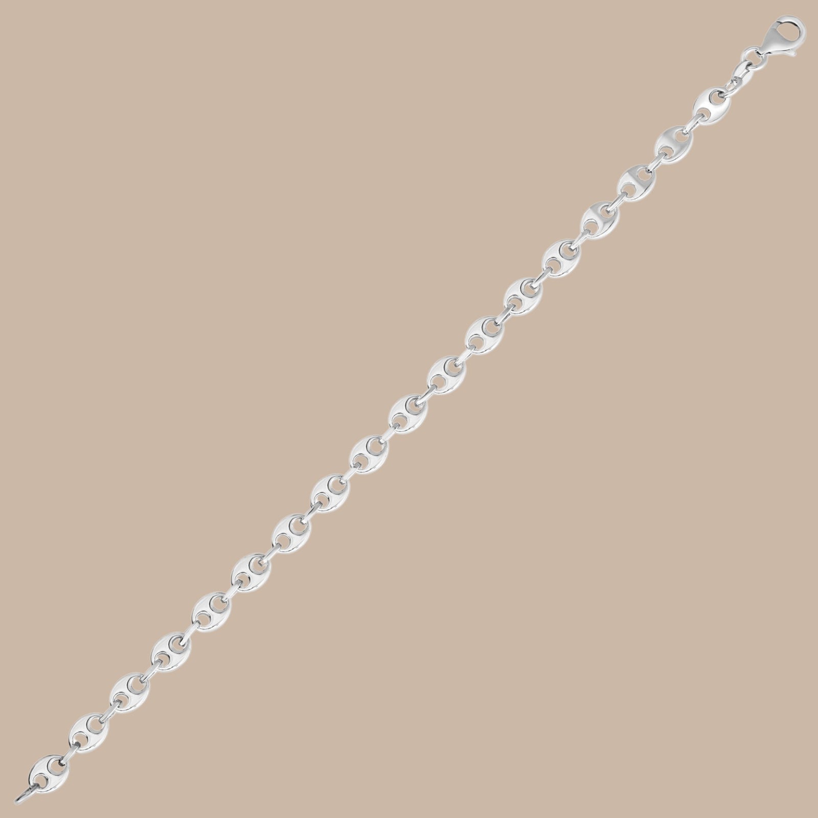 Sterling Silver Puffed Mariner Bracelet