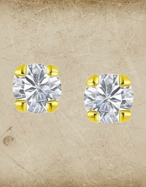 Load image into Gallery viewer, 14K Yellow Gold 2mm CZ Stud Earrings
