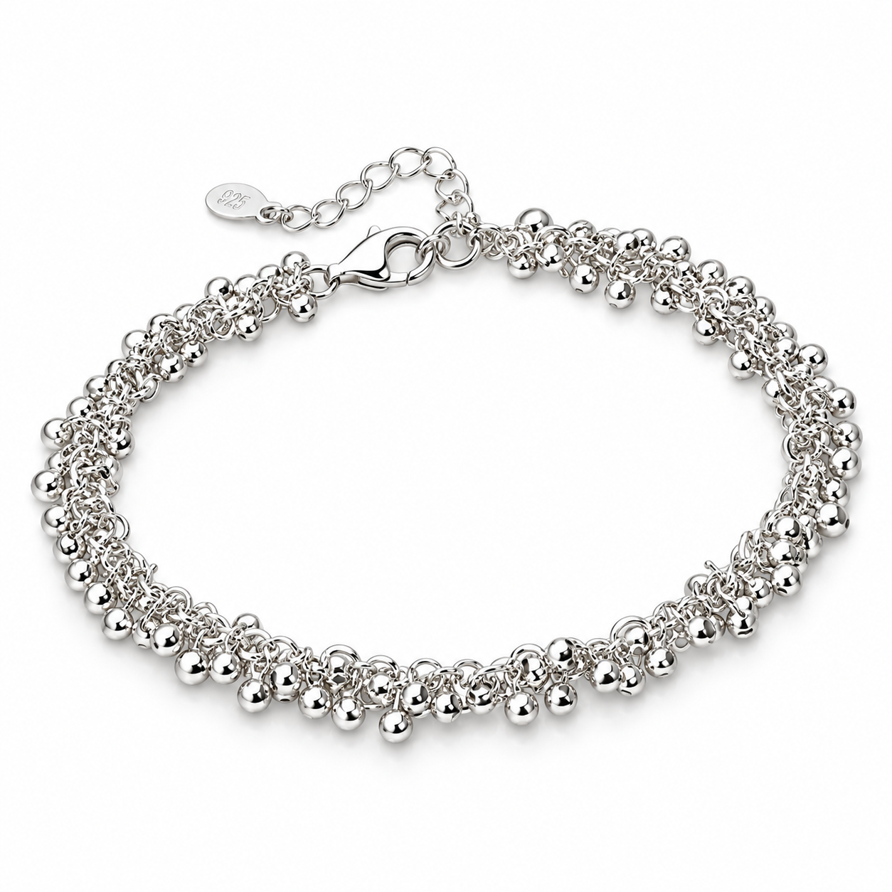 925 Sterling “Silver Cascade” Bracelet – Textured Statement Chain