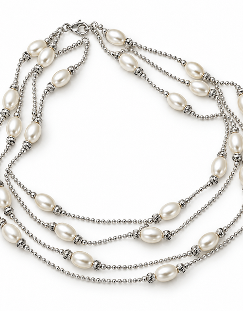 Load image into Gallery viewer, Pre-Owned Silpada's SS Bella Bead Oval Ball Necklace - Retired Design
