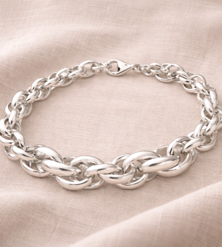925 Sterling Silver “Luxe Interlock Chain” Link Bracelet – Bold Chain