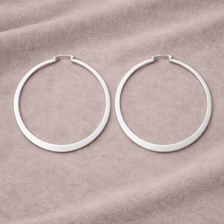 925 Sterling Silver “Classic Graduated” Hoop Earrings – Classic Round Tapered Hoops