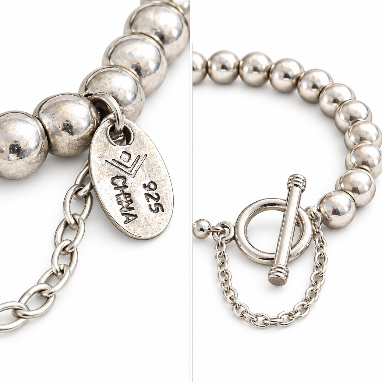 Pre-Owned Silpada Sterling Silver Beaded Bracelet - Retired Design