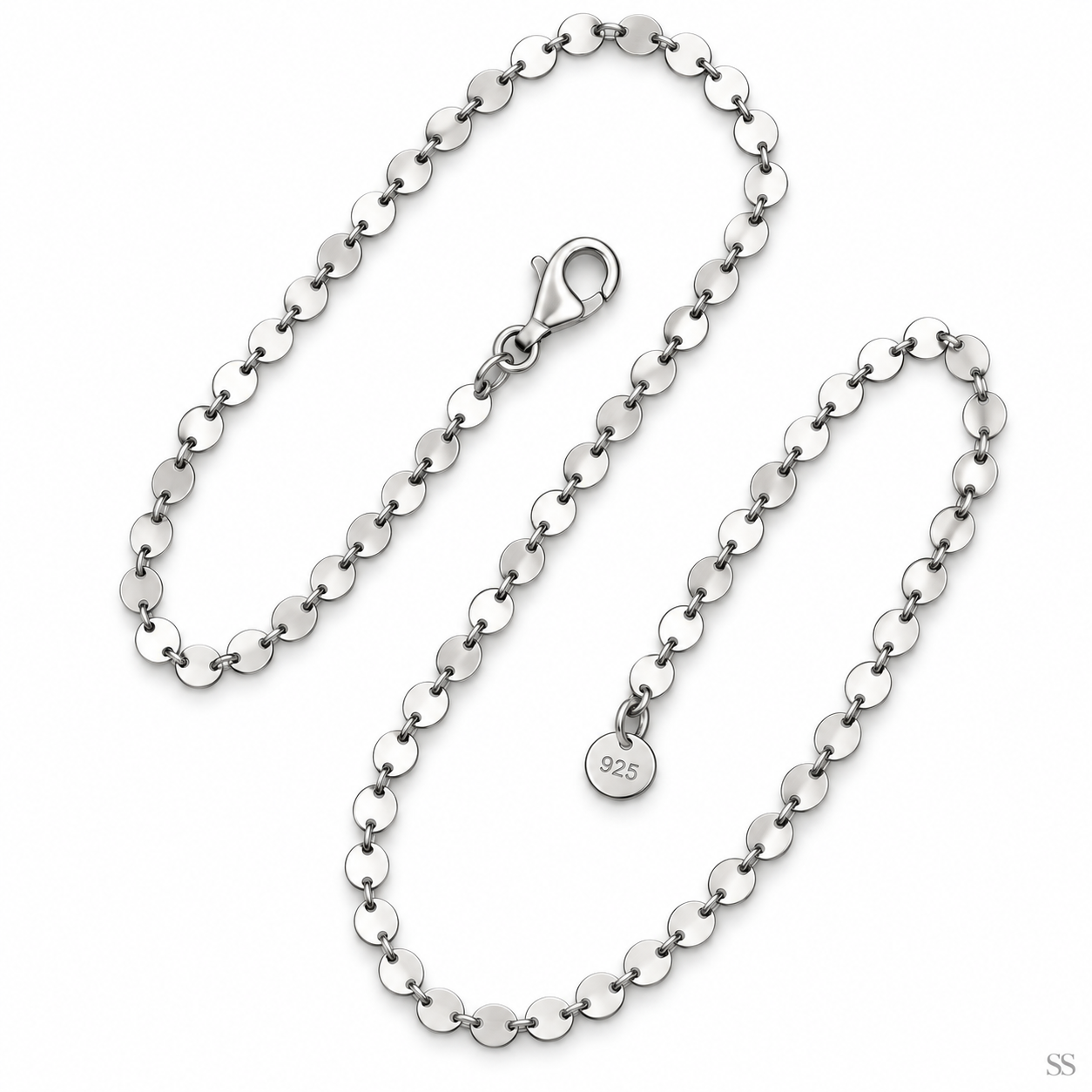 Pre-Owned Silpada Sterling Silver Oxidized Mini Interlocking Disk Necklace - Retired Design