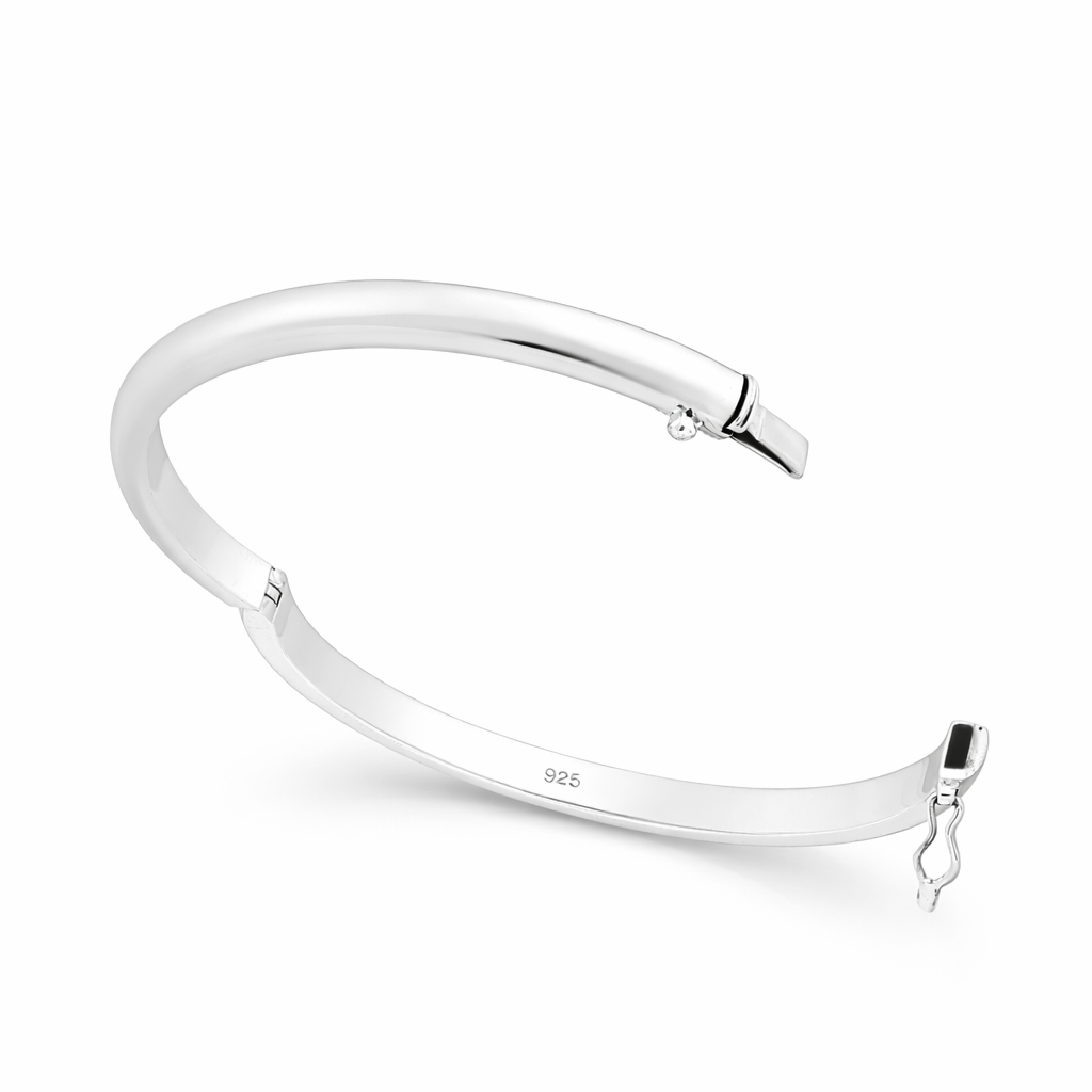 925 Sterling Silver "Modern Heirloom" Classic Oval  Bangle Bracelet