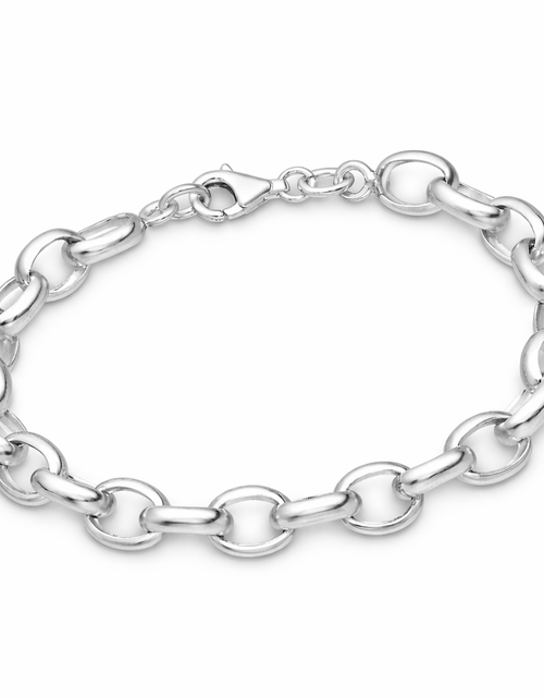 Load image into Gallery viewer, 925 Sterling Silver Open Link Chain Bracelet – "Modern Loop Link"

