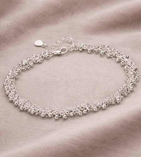 925 Sterling “Silver Cascade” Bracelet – Textured Statement Chain