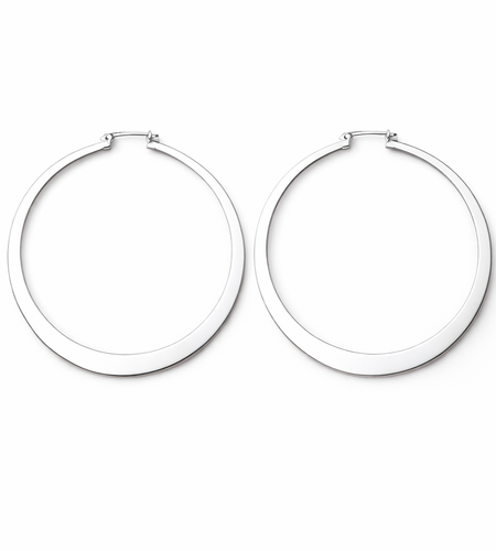 925 Sterling Silver “Classic Graduated” Hoop Earrings – Classic Round Tapered Hoops
