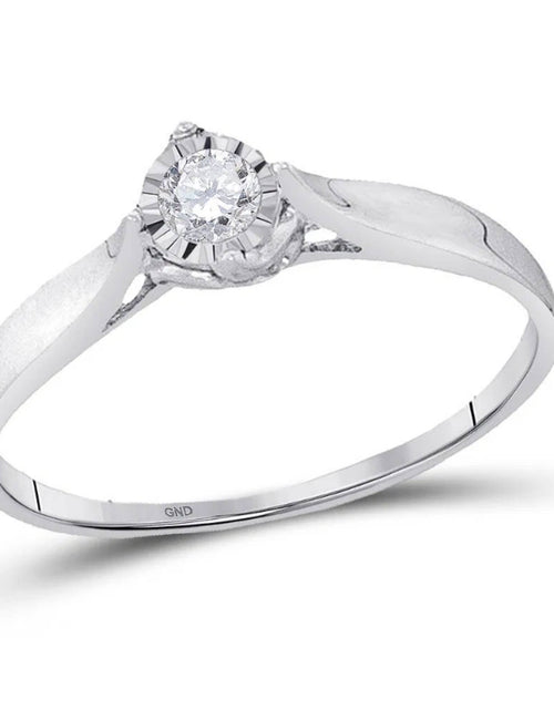 Load image into Gallery viewer, Simply Savvy 10K White Gold Diamond Solitaire Promise Ring | 1/12 CTW Round Diamond
