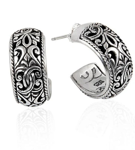 Simply Savvy Bali Artisan Sterling Silver Hoop Earrings – Handcrafted Elegance