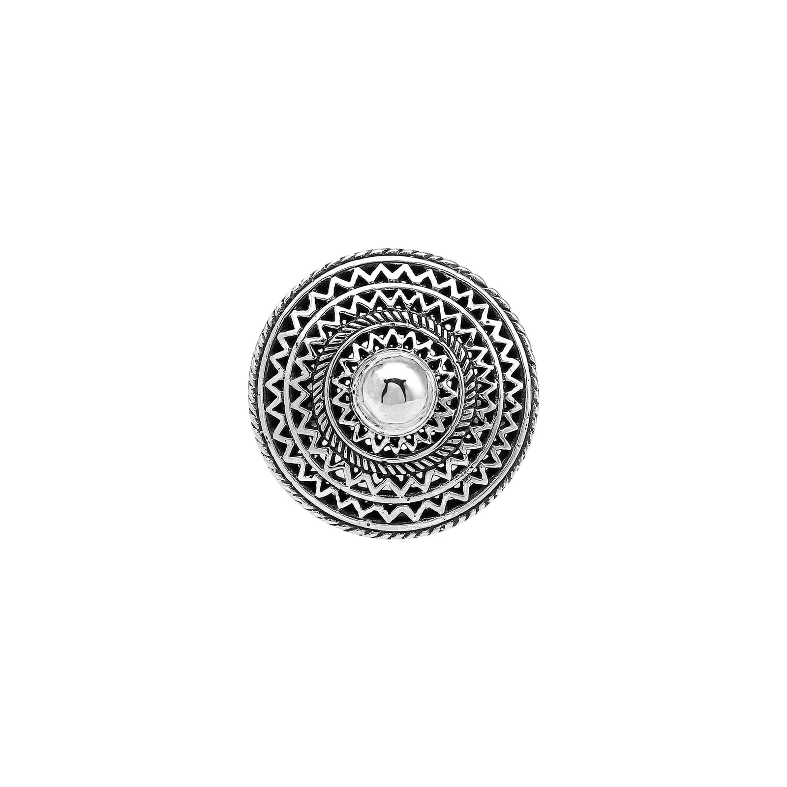 SImply Savvy Bali Mandala Statement Ring – Handcrafted Sterling Silver Artisan Ring