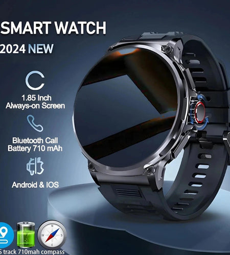 1.85" Ultra HD Smartwatch GPS Bluetooth Call Health Monitoring Watch Gym Gift