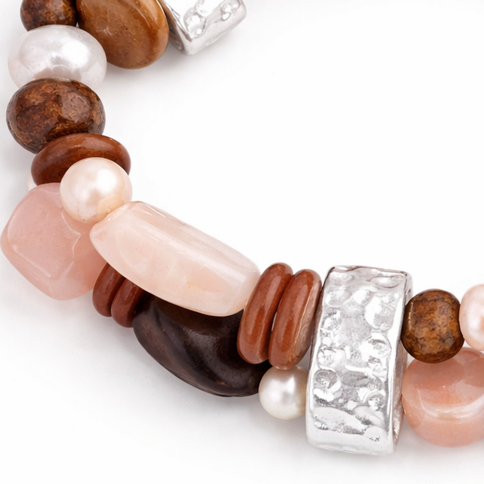 Pre-Owned Silpada Rose Quartz Stretch Bracelet - Retired Design