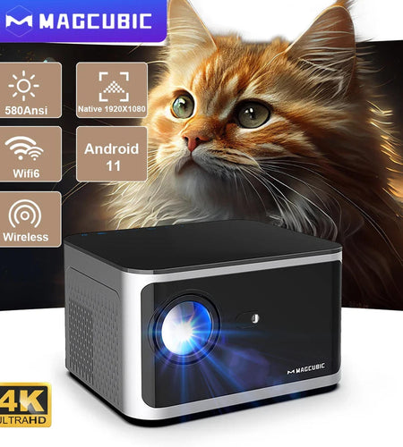 Android 11 4K Smart Projector 580ANSI 1920*1080P Full HD Wifi6 BT5.0 Allwinner H713 Voice Control Home Cinema Theater