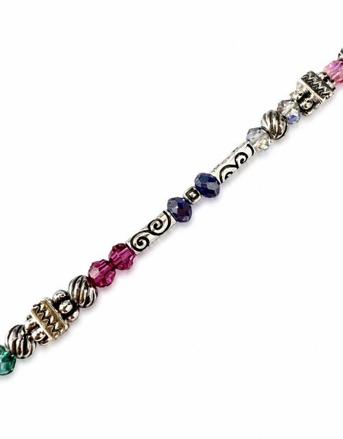 Load image into Gallery viewer, Brighton Rainbow Crystal Silver Tone Bracelet Adjustable 7-8"
