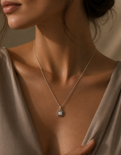 Load image into Gallery viewer, Pre-Owned Silpada Freshwater Pearl Button Frame Pendant Sterling Silver – S1211
