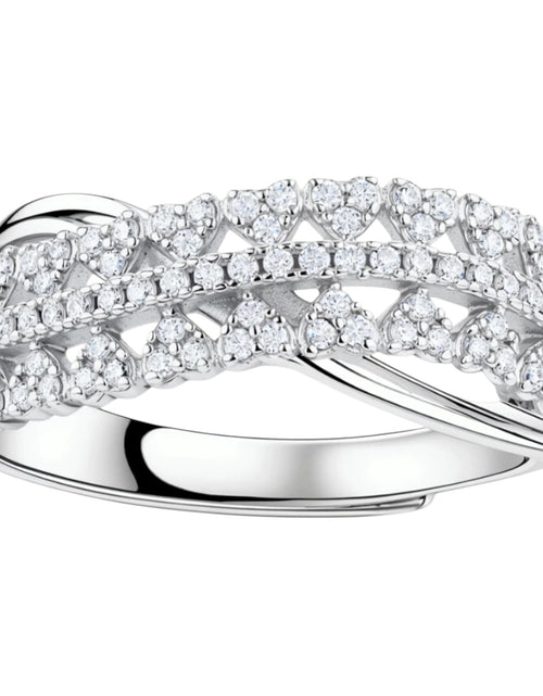 Load image into Gallery viewer, Moissanite Infinity Crossover Ring in 925 Sterling Silver
