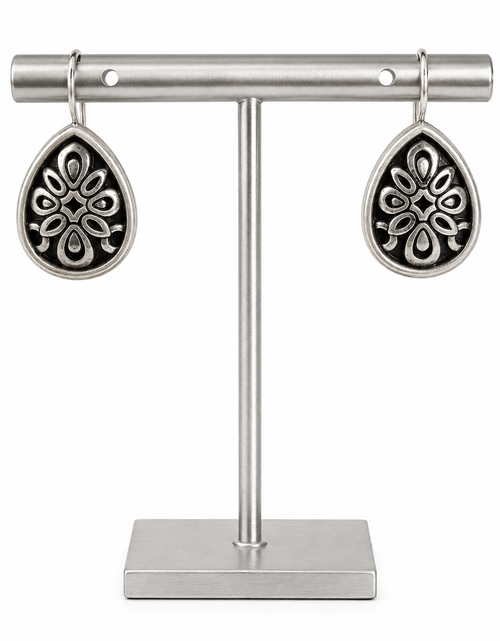 Load image into Gallery viewer, Pre-Owned Brighton Silver Tone Openwork Teardrop Earrings

