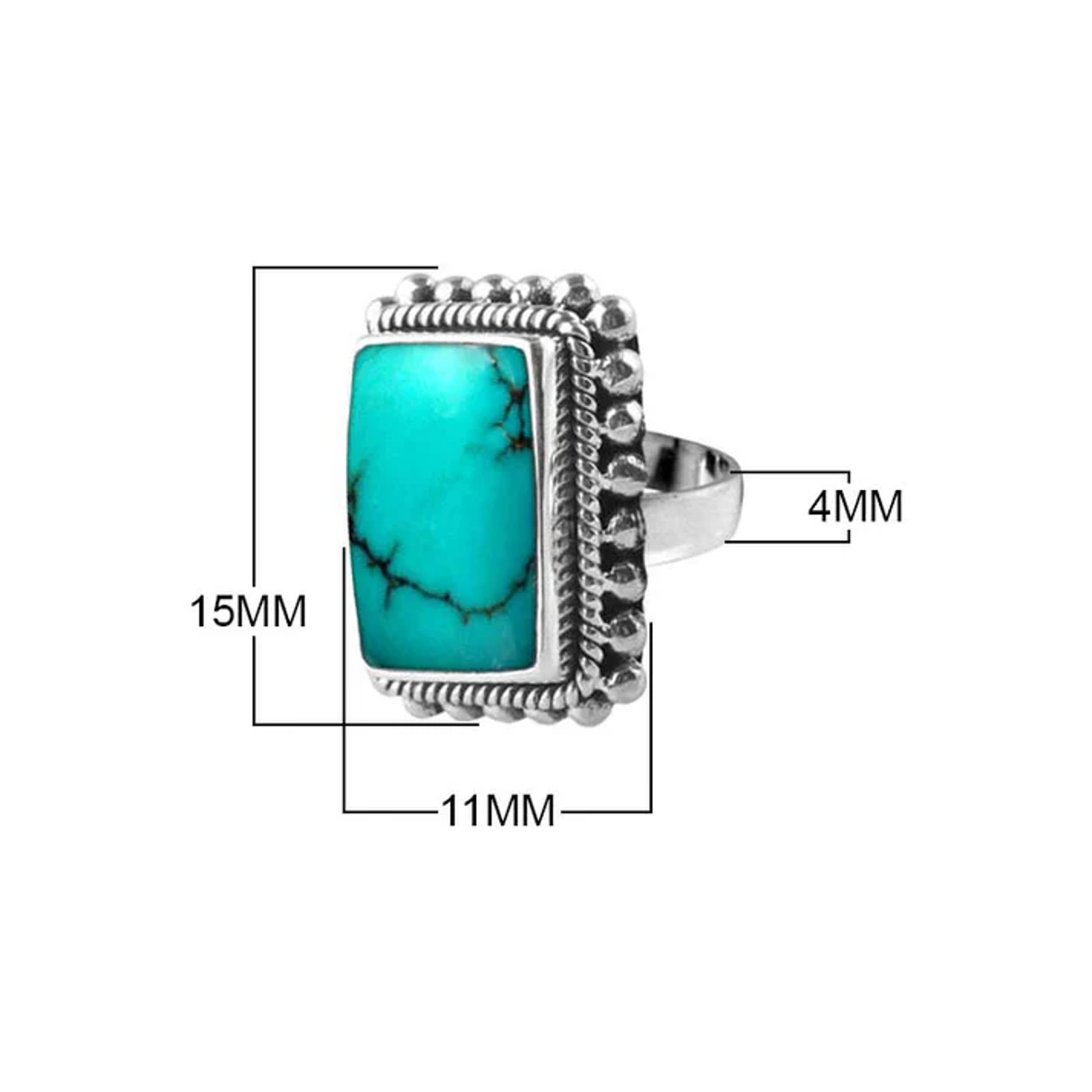 Simply Savvy Bali Artisan Sterling Silver Turquoise Ring – Handcrafted 925 Silver – Luxury Turquoise Statement Ring