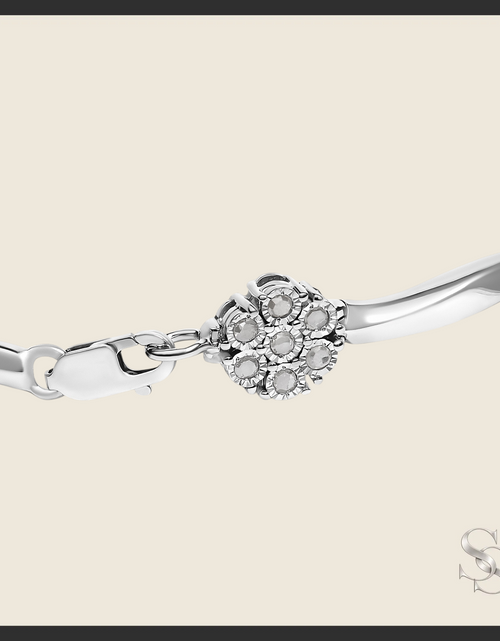 Load image into Gallery viewer, 1.0 cttw Miracle-Set Diamond 7-Stone Floral Cluster Bracelet
